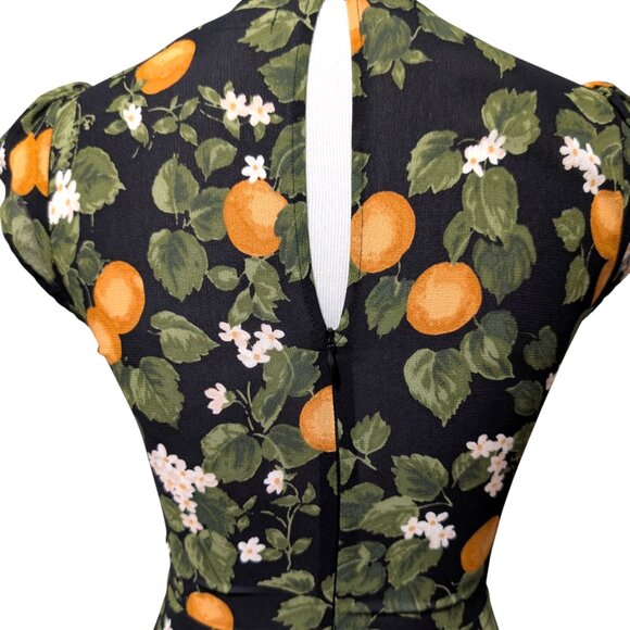 Reformation Womens Size 2 Devin Clementine Short Cap Sleeve Keyhole Mini Dress - Picture 5 of 10